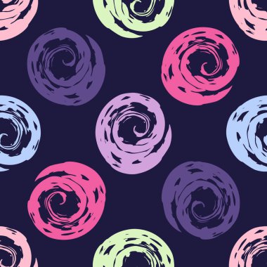 Modern şık grunge handdrawn yuvarlak öğe seamless modeli