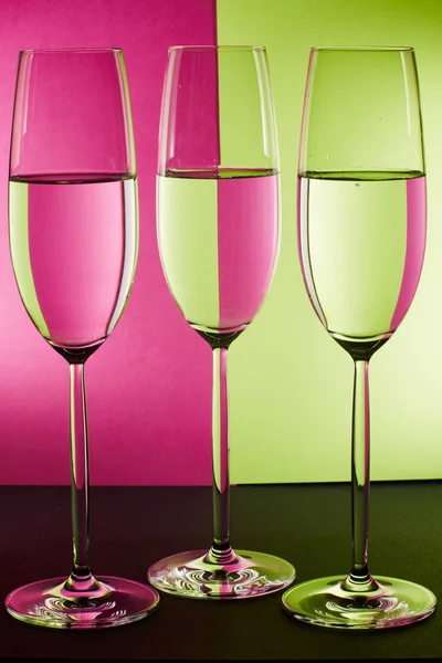 Three glasses on the table — Stock Photo, Image
