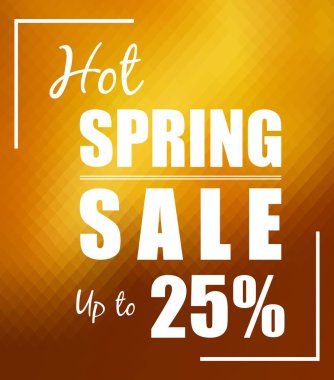 Bahar satış % 25'e kadar poligonal mozaik arka plan üzerinde sıcak.