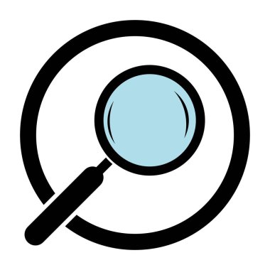 Büyüteç simgesini. Büyüteç bir daire içinde. İzole