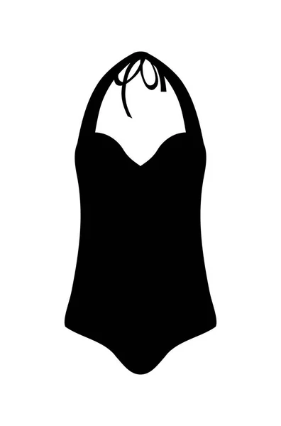 Silueta de traje de baño con sombra larga — Vector de stock