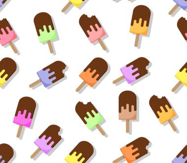 Beyaz arka plan üzerinde sorunsuz buzlu çubuk deseni