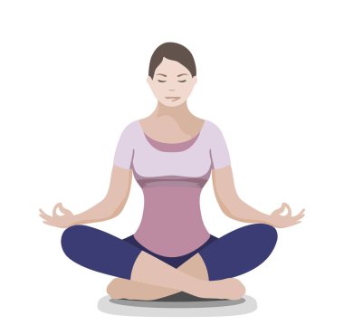 Yoga kadın silüeti. Padmasana - Lotus poz