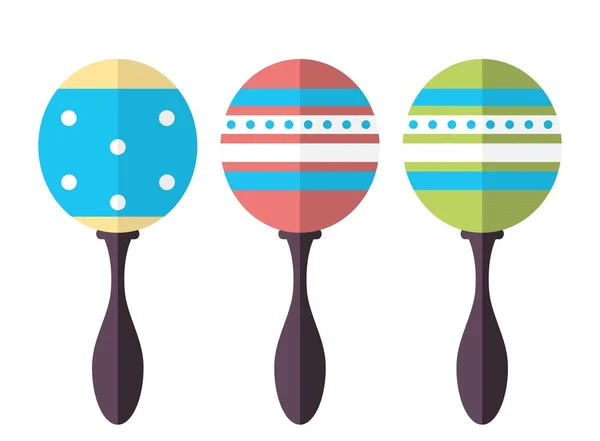 Rumba shakers, maracas, rattle icon. Musical instruments. Isolated on white — Stock Vector