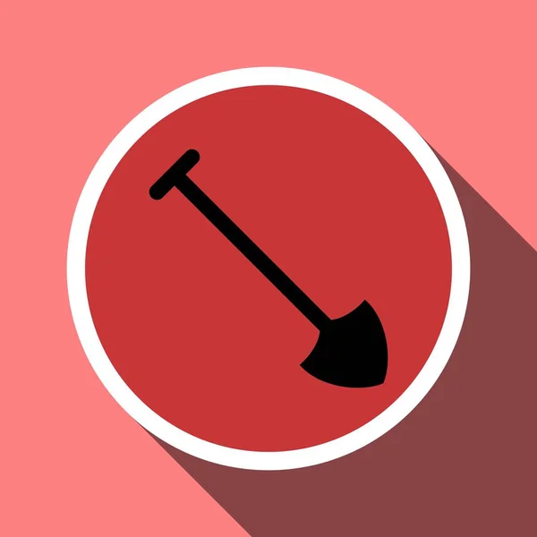 Shovel icon in a circle frame — Stock Vector