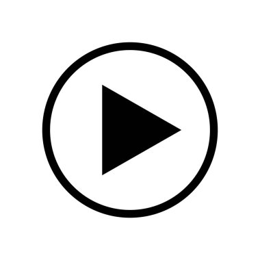 İşareti oynamak. Düz stil ikonu üzerine beyaz