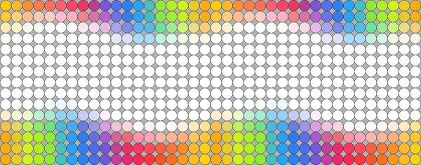 Bannière pointillée multicolore sans couture sur fond gris — Image vectorielle