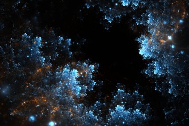 Fraktal donmuş desen koyu arka plan üzerinde