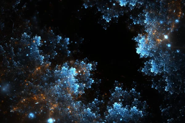 Fraktal donmuş desen koyu arka plan üzerinde