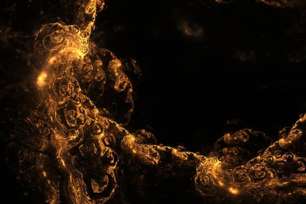 Textura fractal dorada sobre fondo — Foto de Stock