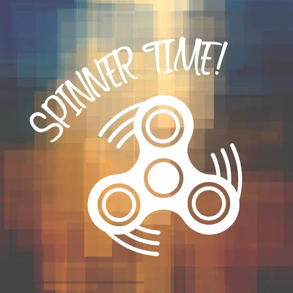 Spinner Time con silhouette dito filatore su sfondo geometrico — Foto Stock