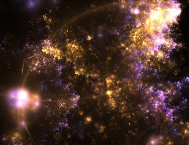 Altıgen doku ile soyut fraktal arka plan