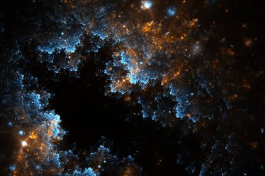 Isı soyut fraktal artalanları boş alanı olan ile parlayan