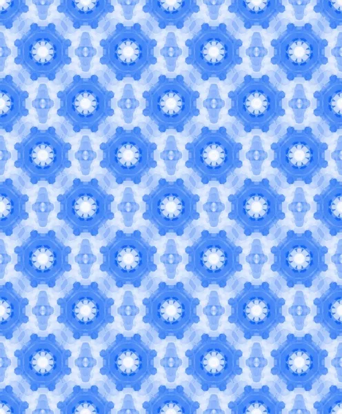 Seamless pattern with blue ornament