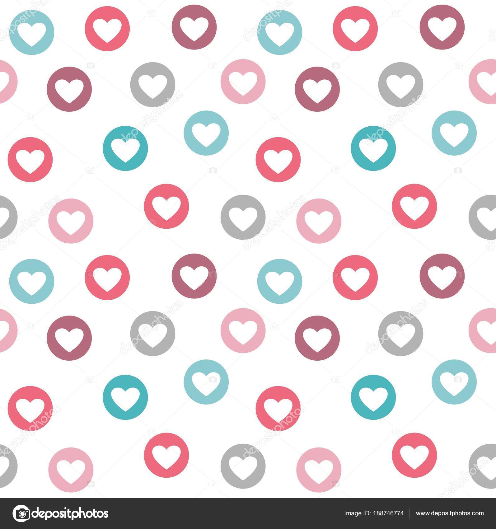 Seamless Pattern With Pastel Colored Heart Motif Endless Tiling For