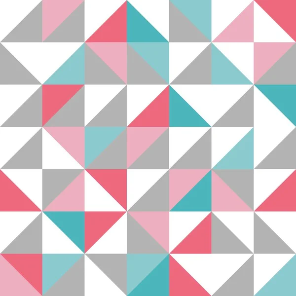 Modello di design a triangolo senza cuciture in blu, rosa, grigio, bianco — Vettoriale Stock