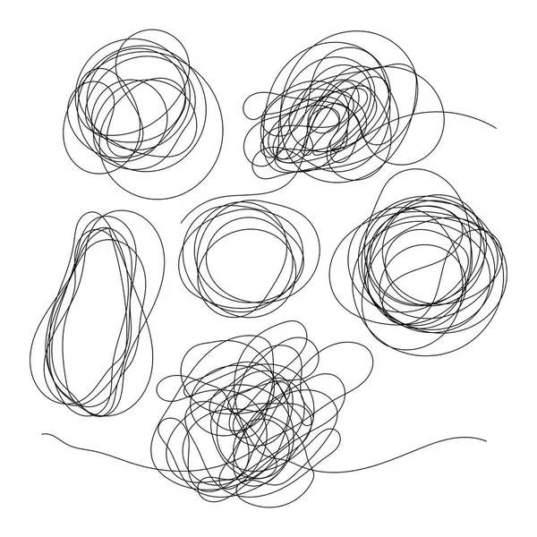 Ensemble d'objets gribouillis dessinés à la main isolés sur fond blanc — Image vectorielle