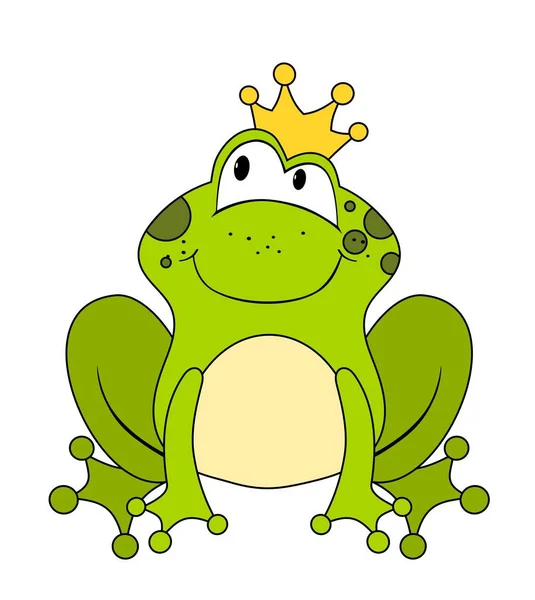 かわいい漫画のカエルの王女または白い背景で隔離の王子 — ストックベクタ