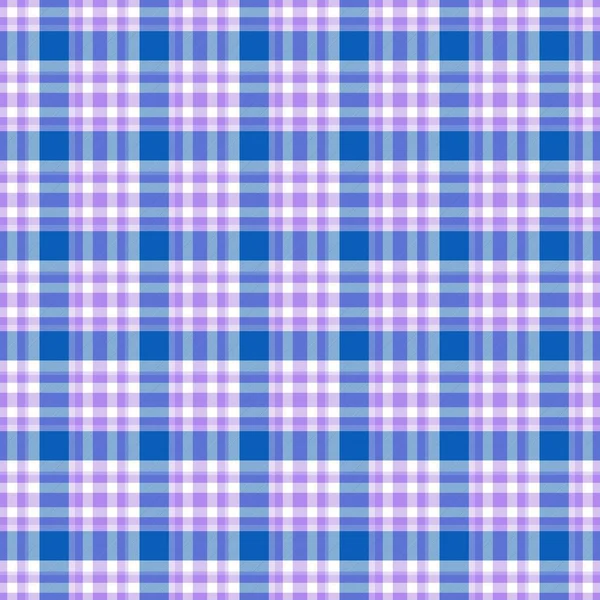 Modèle gingham géométrique sans couture. Contexte abstrait. Rayures bleues, violettes et blanches — Photo