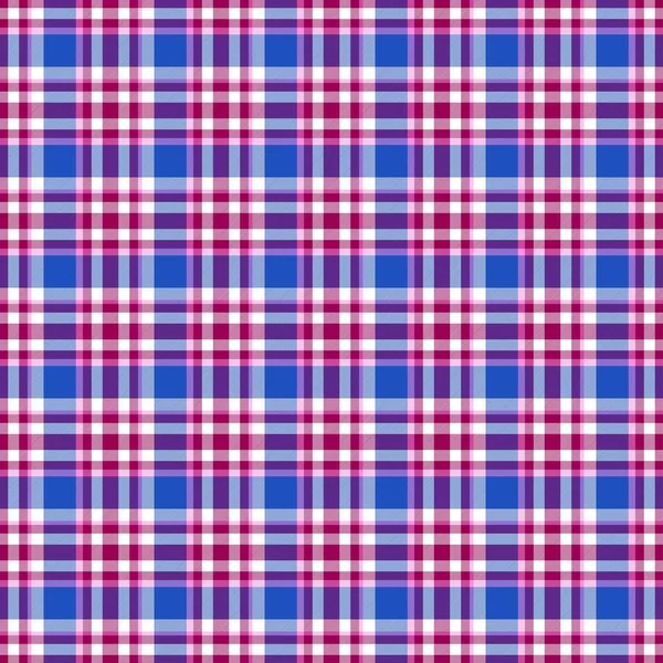 Gingham geometrico senza cuciture. Sfondo astratto. Strisce blu, rosa, viola e bianche — Foto Stock