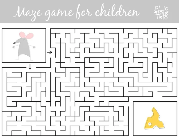 Aidez la souris à trouver le chemin du fromage à travers le labyrinthe. Labyrinthe jeu — Image vectorielle