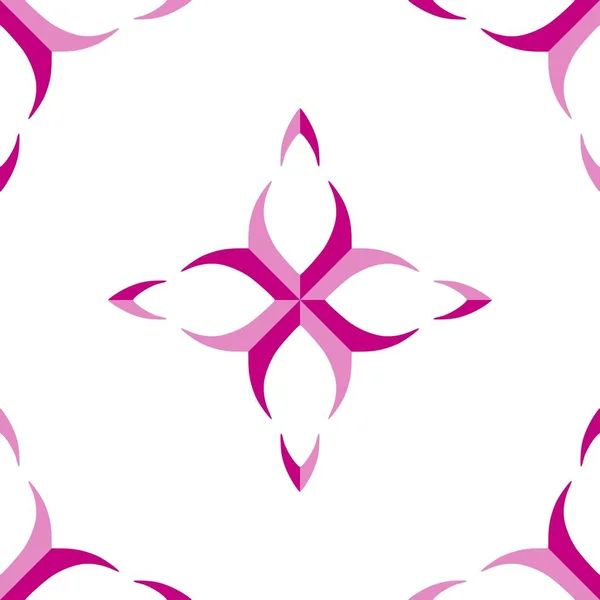 Azulejo patrón rosa sin costuras sobre fondo blanco. Se puede utilizar para el papel pintado, tela, diseño de página web — Vector de stock