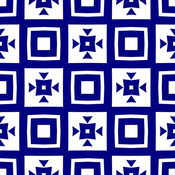 Naadloos Monochromatisch Geometrisch Patroon Moderne Marineblauwe Herhalende Achtergrond Herhaling Van — Stockvector