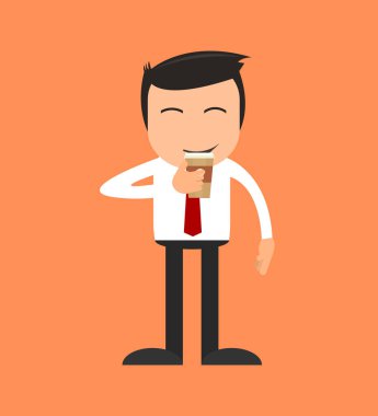 bir fincan kahve içme bir adam