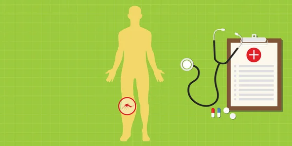 象皮肿病大象脚蚊子与 sthethoscope 的插图 — 图库矢量图片