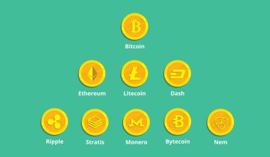 altın sikke para ile bir cryptocurrency seçeneği logo simge
