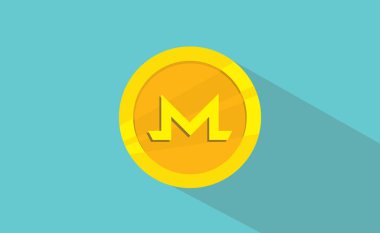 düz stil monero cryptocurrency teknoloji simgesi logo izole
