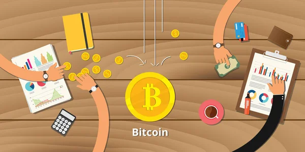 Bitcoin negocio inversión cripto moneda beneficio — Vector de stock