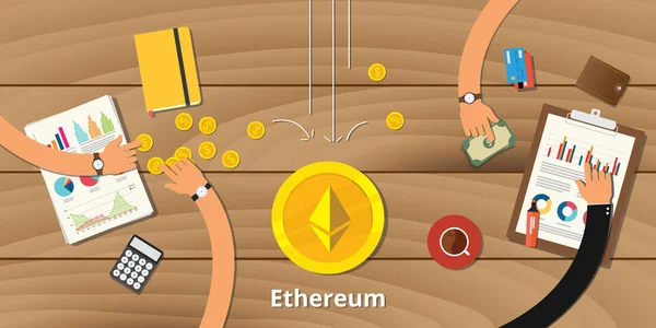 Ethereum business investment crypto currency profit — стоковый вектор