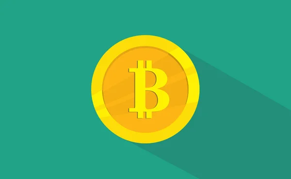 Bitcoin cryptocurrency технология иконка логотипа изолированный плоский стиль — стоковый вектор