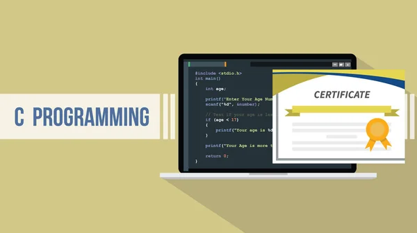 Sharp Programming Language Certificate Laptop Code Script Screen Vector ...