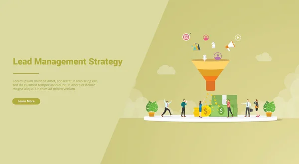 Lead Management Strategiekonzept für Website Template oder Landing Hompage Banner - Vektor — Stockvektor