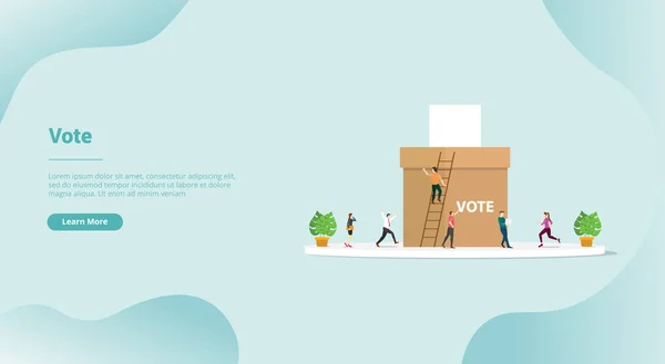 投票やウェブサイトのテンプレートやランディングホームページバナーの投票箱の概念-ベクター — ストックベクタ