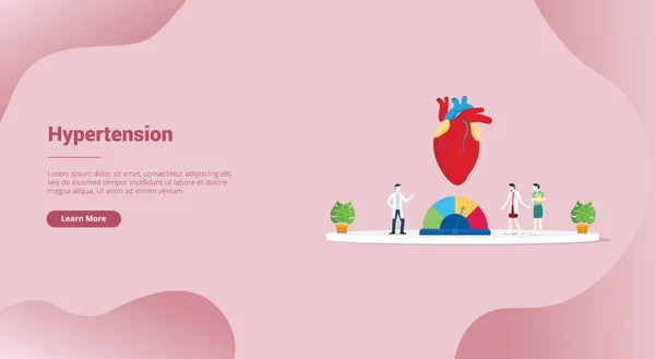 Hypertension blood pressure concept for website template or landing homepage banner - vector — 스톡 벡터