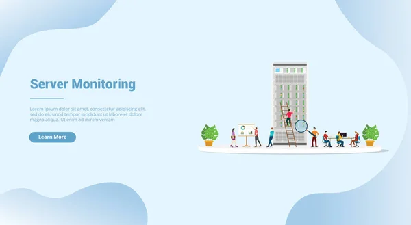 Server monitoring of analyse voor website template of landing homepage banner - vector — Stockvector