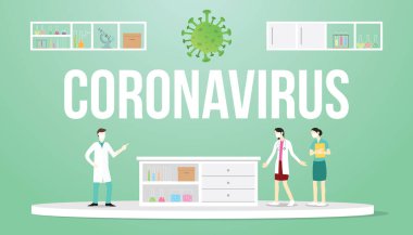 Doktor ve hemşire ile koronavirüs kavramı sağlık sistemi araçları analizi modern düz stil vektörü ile