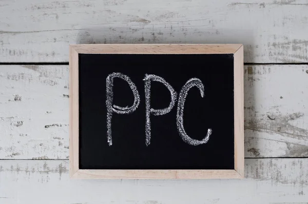 Schoolbord Met Handgeschreven Tekst Ppc Pay Klik Concept Digitale Marketing — Stockfoto