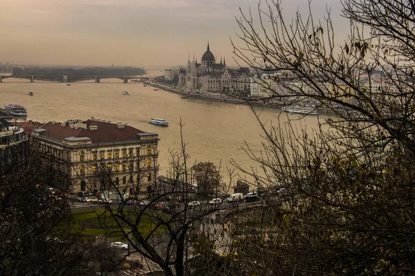 Donau Pest Och Buda Separerade För Donau — Stockfoto