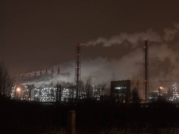 Night chemical plant — Stock Photo, Image