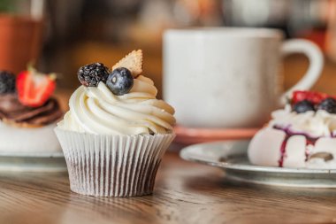 Lezzetli kek krem closeup doldurma