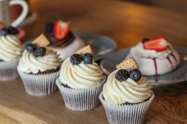 Lezzetli kek krem closeup doldurma