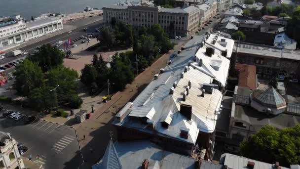 Fotografía Aérea Nizhny Novgorod Calle Rozhdestvenskaya Vista Flecha Oka Volga — Vídeo de stock