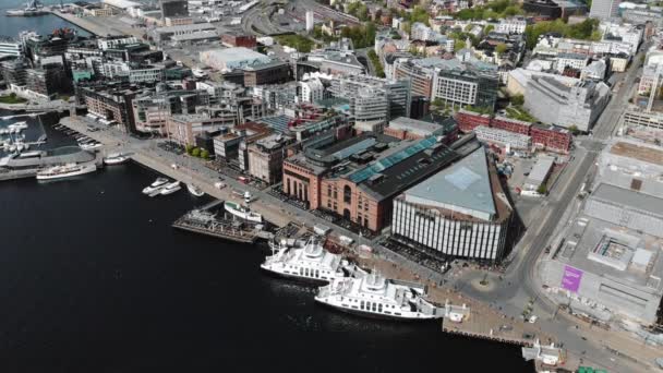 Oslo Noruega Encuesta Aérea Volando Sobre Ciudad — Vídeo de stock