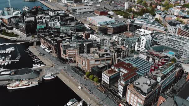 Oslo Norway Aerial Survey Überfliegen Der Stadt — Stockvideo