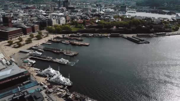 Oslo Norway Aerial Survey Überfliegen Der Stadt — Stockvideo