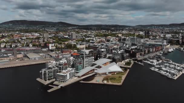 Oslo Noruega Encuesta Aérea Volando Sobre Ciudad — Vídeo de stock